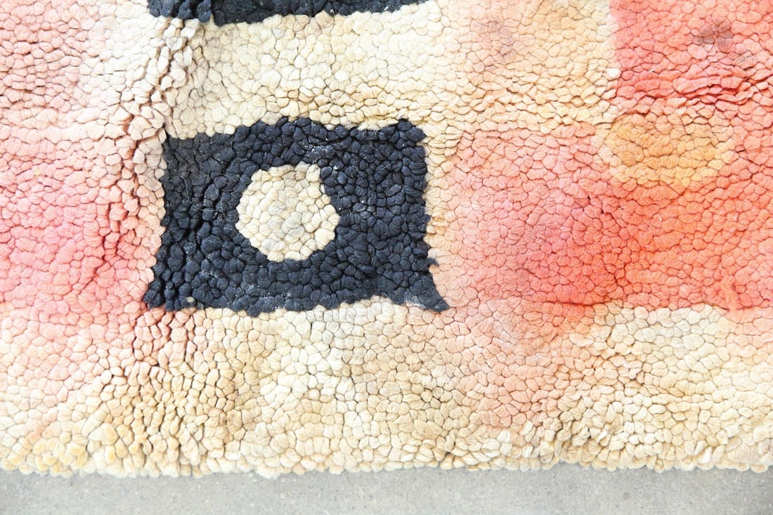 Abstract Geometric Hooked Wool Rug - 6