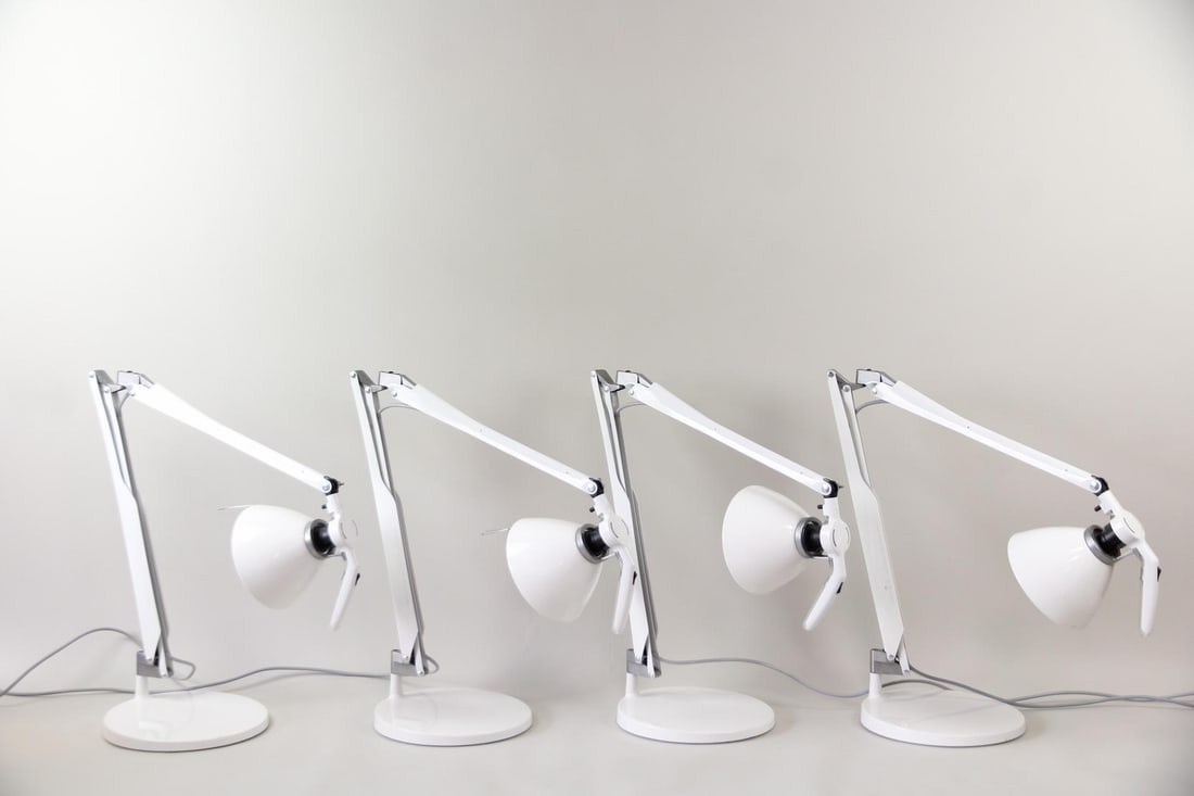 Set of 4 Luceplan Fortebraccio D33 Task Lamps, 1 of 2 (1 of 10)