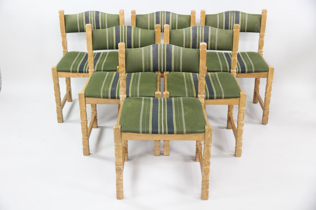 Set of 6 Danish Modern Oak Dining Chairs, Henning Kjaernulf (1 of 17)