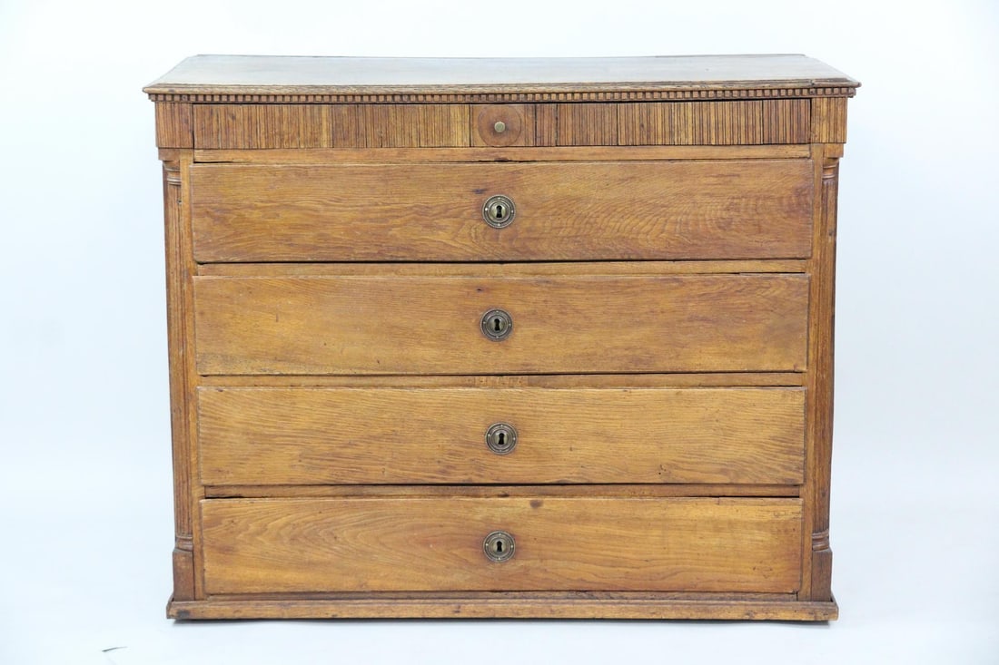Neoclassical Oak Chest of Drawers (1 of 12)