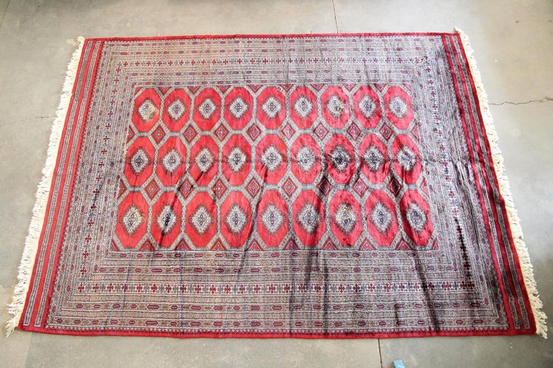 Pakistani Bokhara Wool Rug, Black & Red, 7.5 x 10.5 Ft (1 of 11)