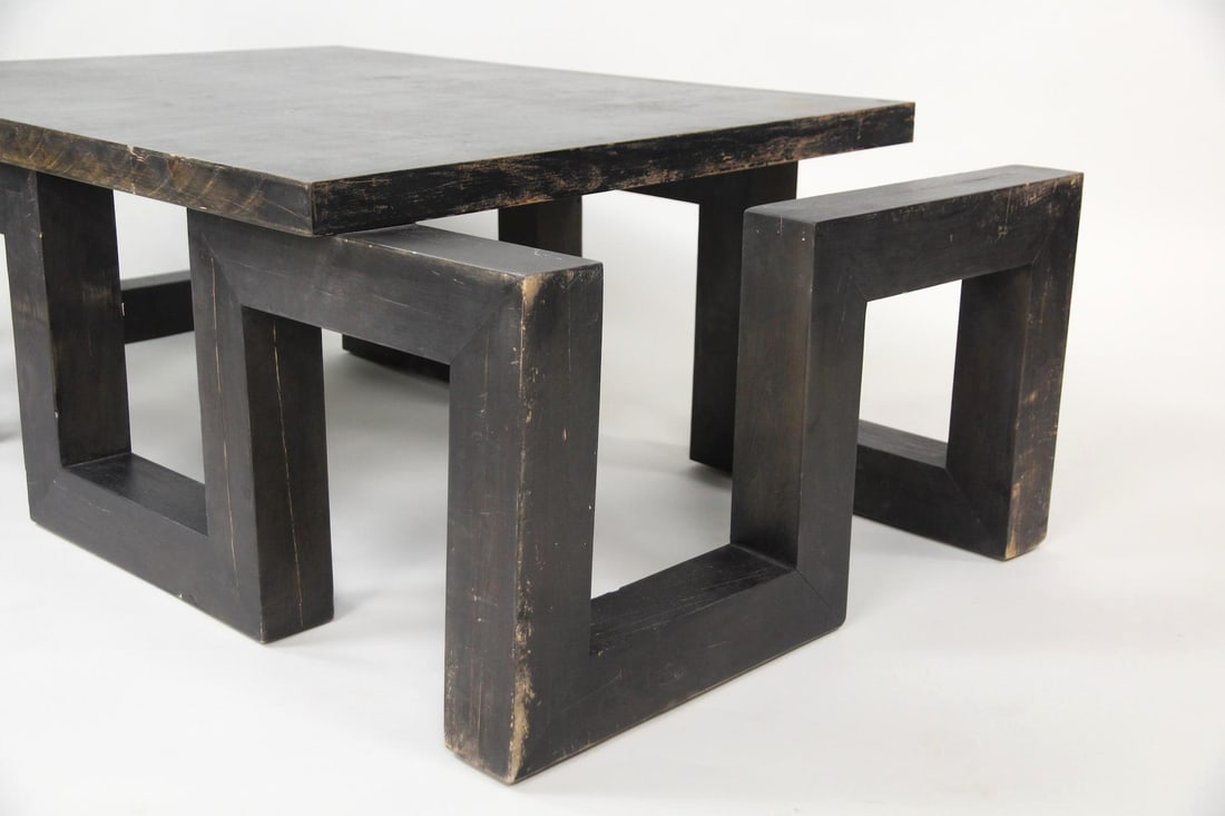 Brutalist Geometric Coffee Table - 2