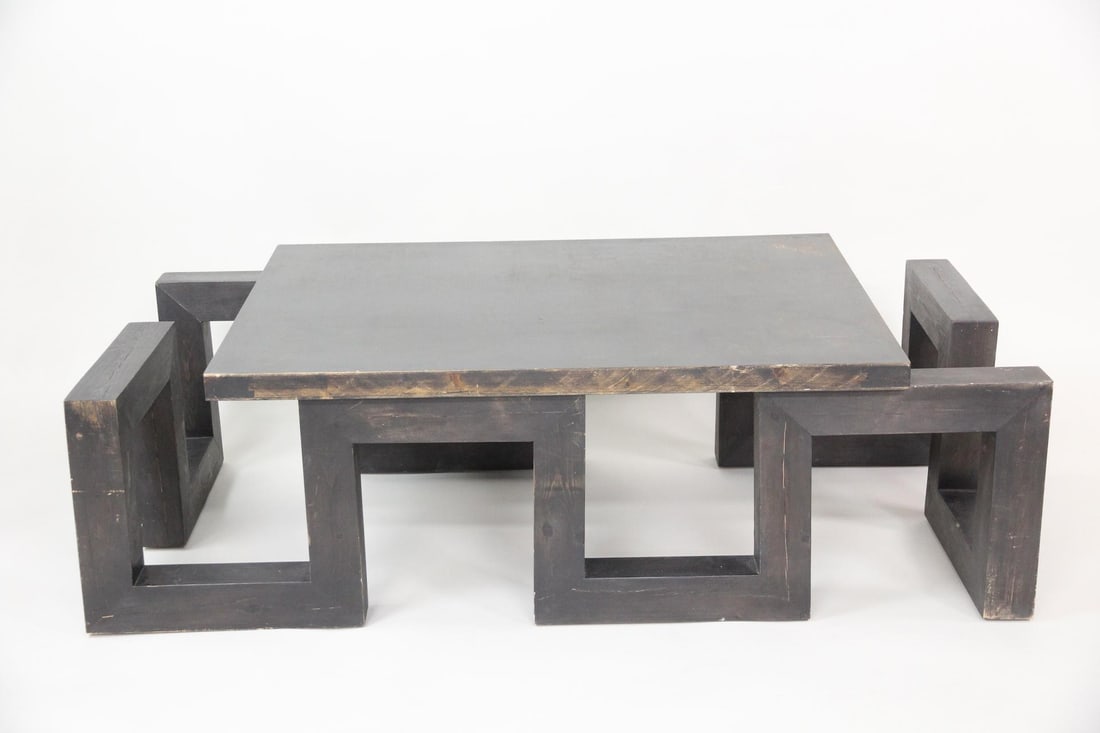 Brutalist Geometric Coffee Table - 3
