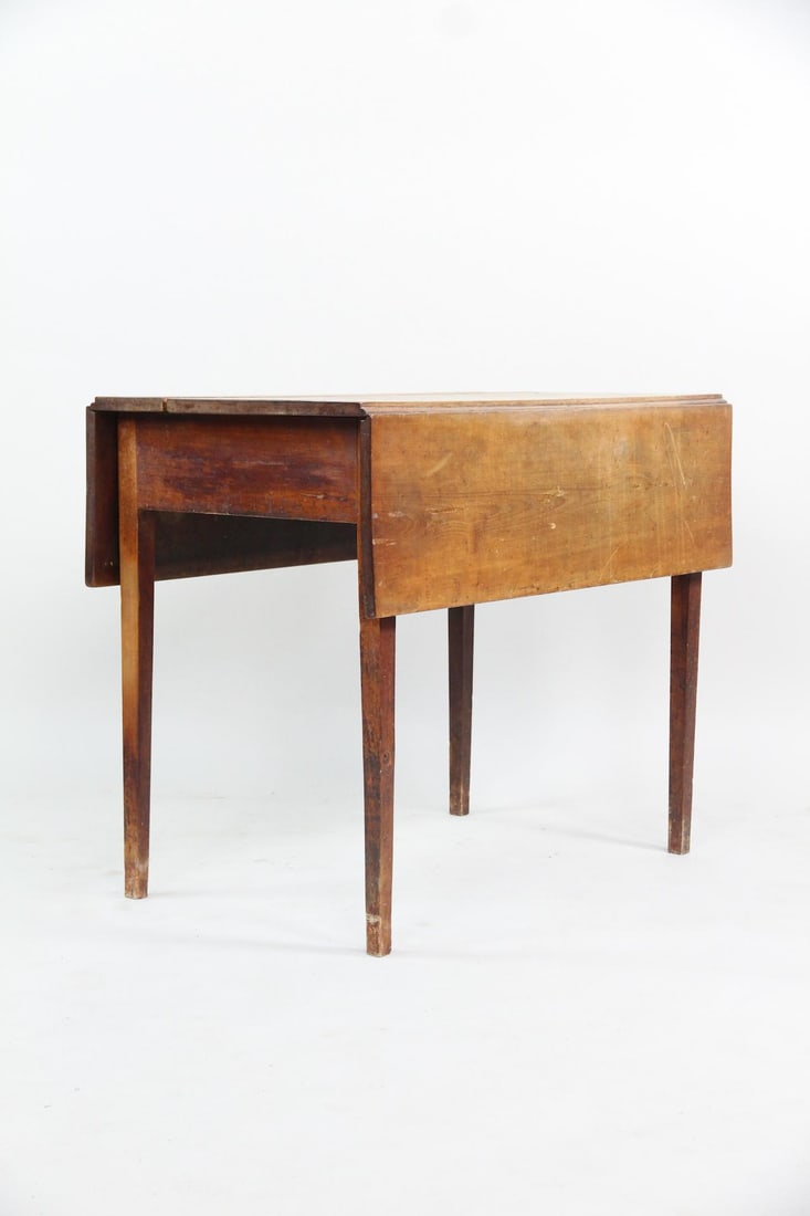 Primitive Drop-Leaf Wooden Table - 3