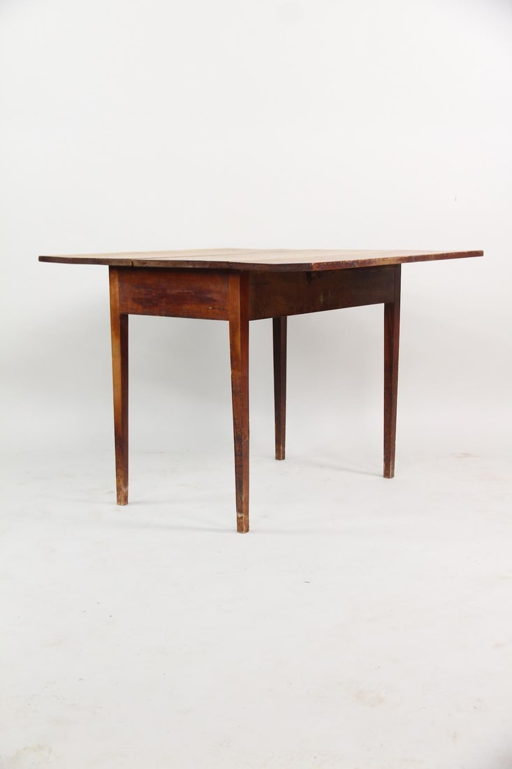 Primitive Drop-Leaf Wooden Table - 4