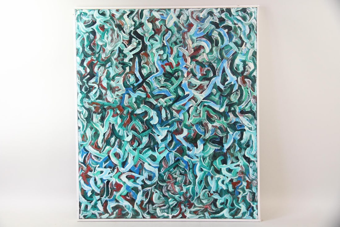 Modernist Colorful Expressionist Abstract Painting, John Stark Woodstock (1 of 9)