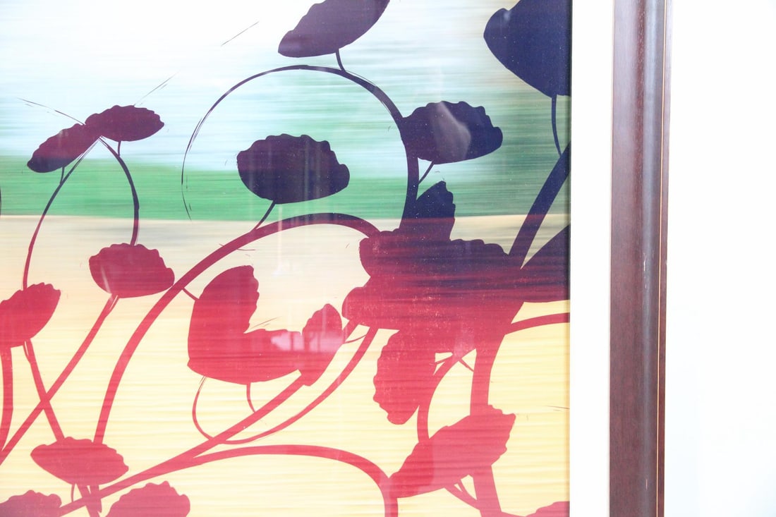 Large Framed Foliate Lithograph - 6