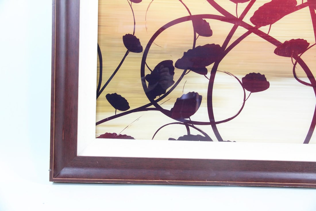 Large Framed Foliate Lithograph - 7