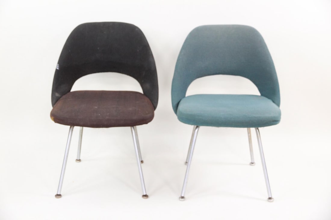 Lot of 2 Knoll Executive Side Chairs, Black & Green (1 of 15)