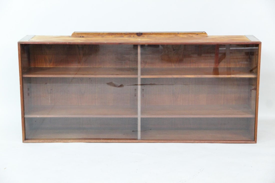 Floating Wall Cabinet, Bookcase, Wood & Glass (1 of 15)