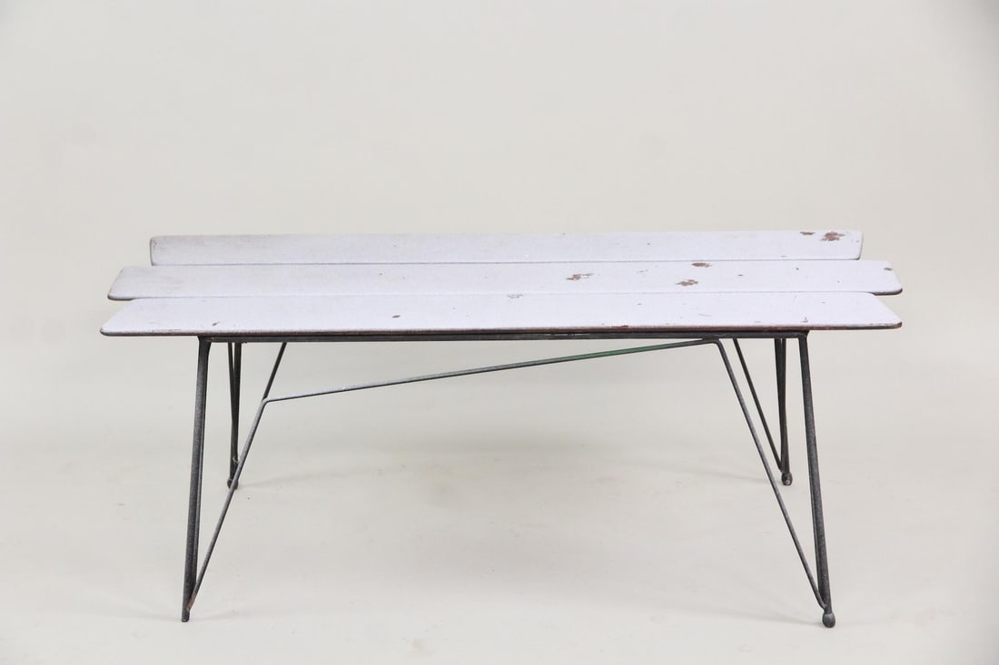Slatted Wood Coffee Table with Wire Hairpin Legs (1 of 8)
