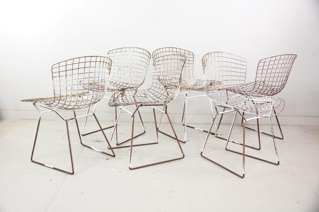 Set of 6 Mid-century Modern Bertoia Outdoor Chairs (1 of 13)