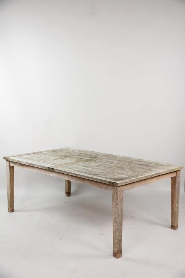 Weathered Teak Outdoor Dining Table - 2