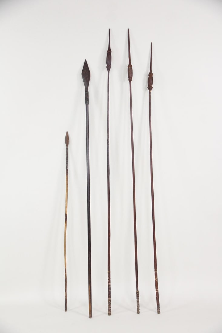 Collection of 5 Antique African Tribe Spears (1 of 6)