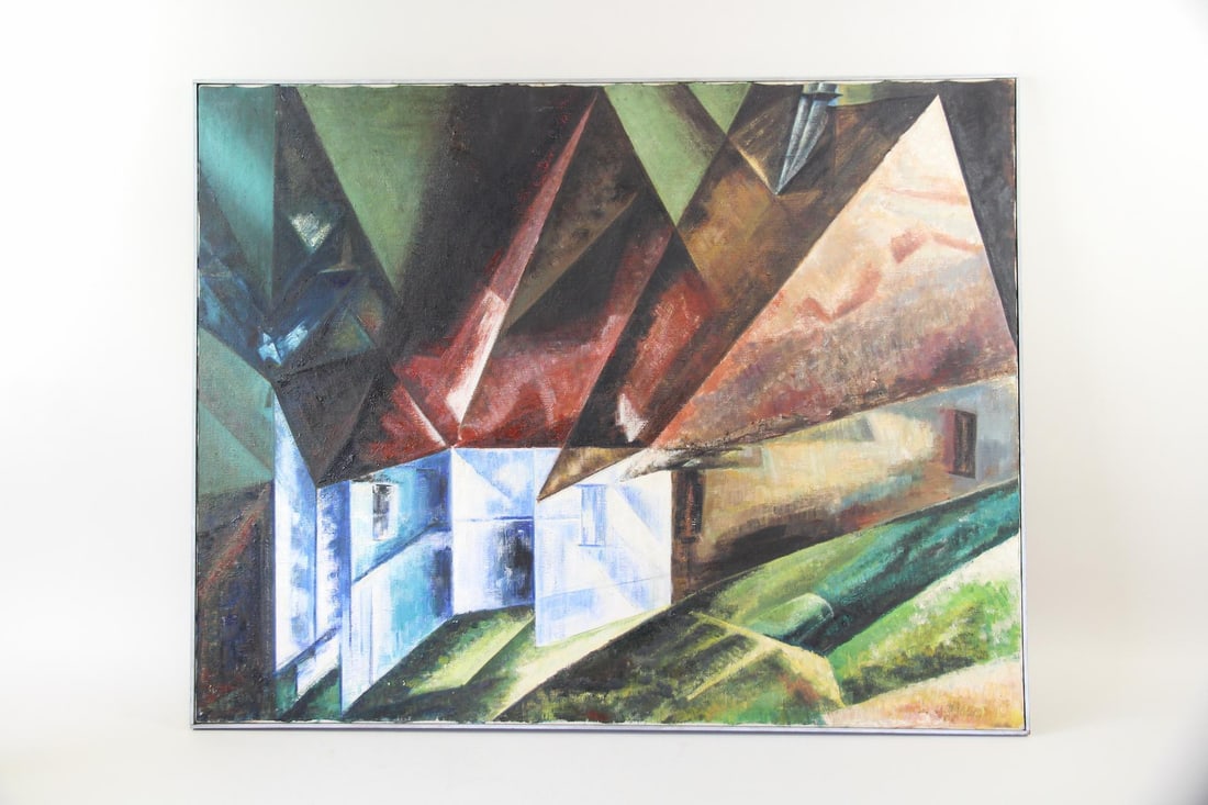 After Lyonel Feininger "Benz VI" Cubist Painting (1 of 13)