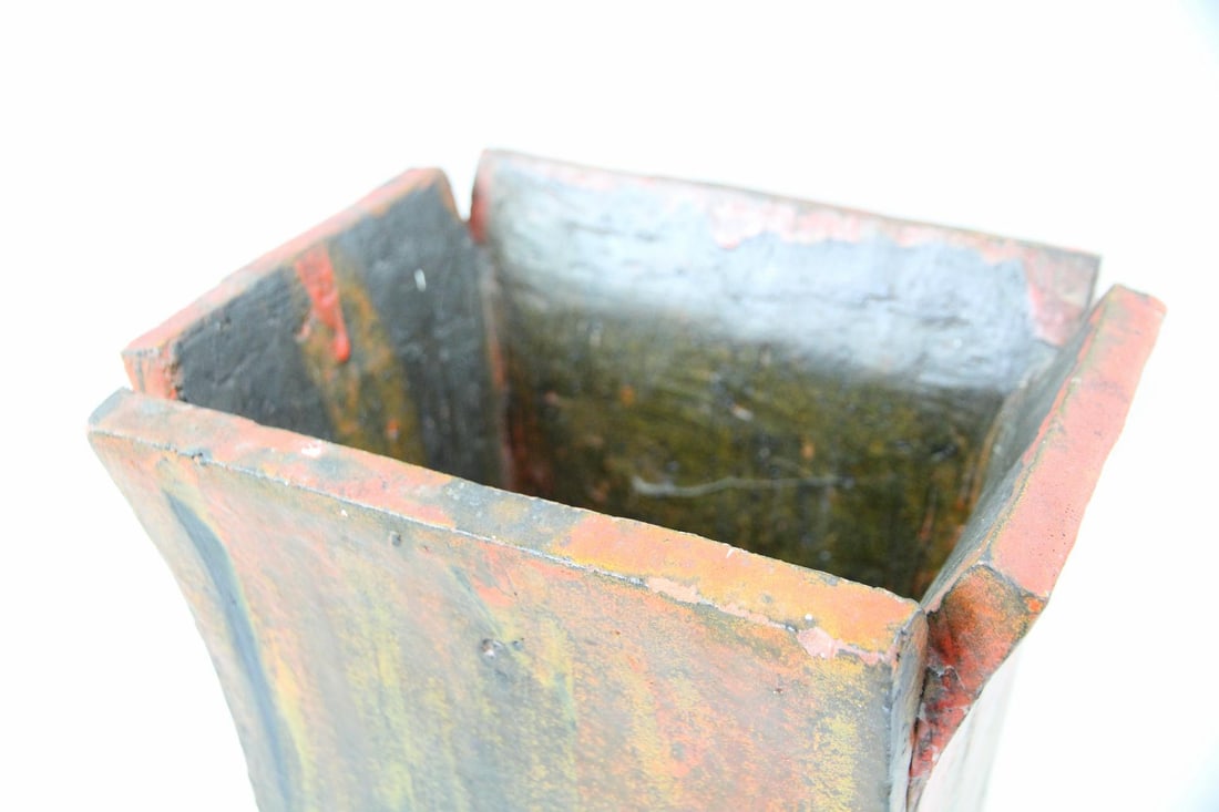Studio Pottery Vase Planter, Signed - 7