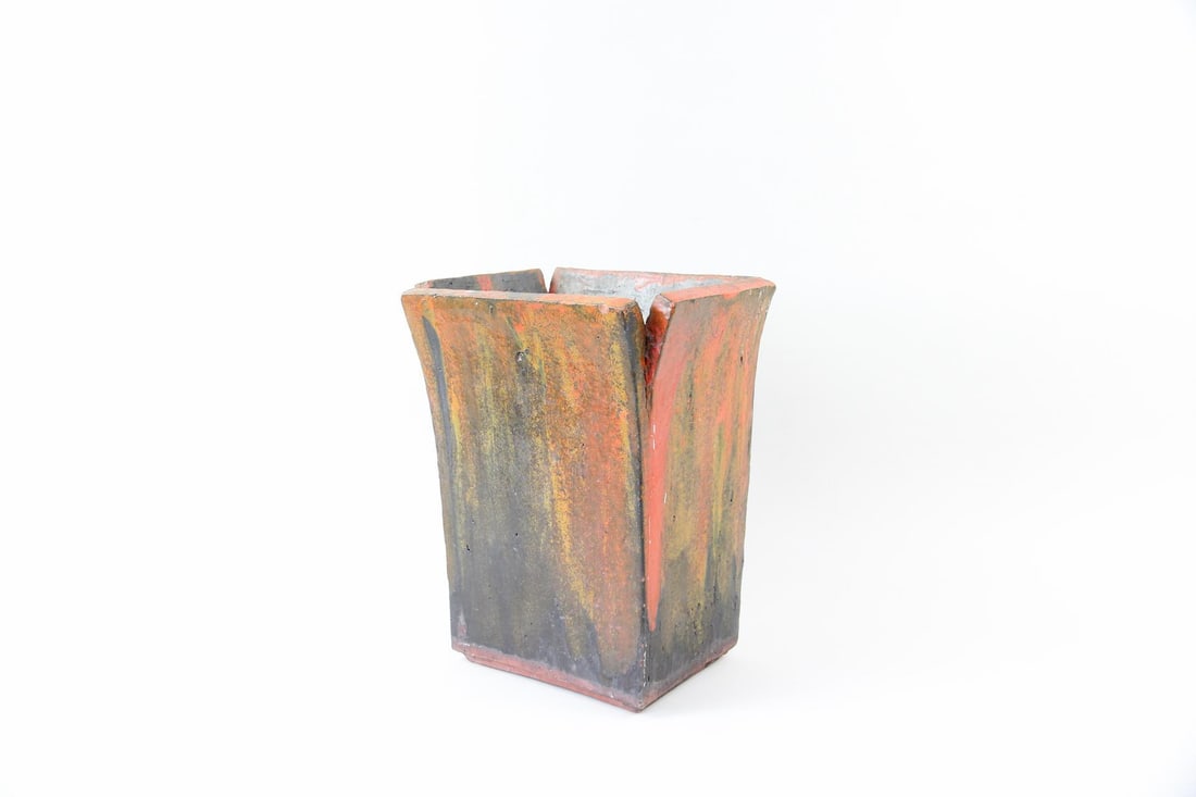Studio Pottery Vase Planter, Signed - 9