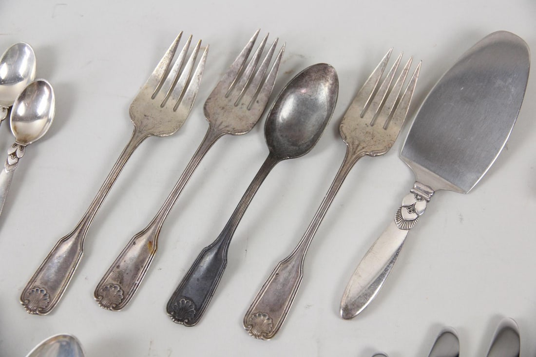 48 Pc Georg Jensen Cactus Pattern Sterling Silver Flatware - 10