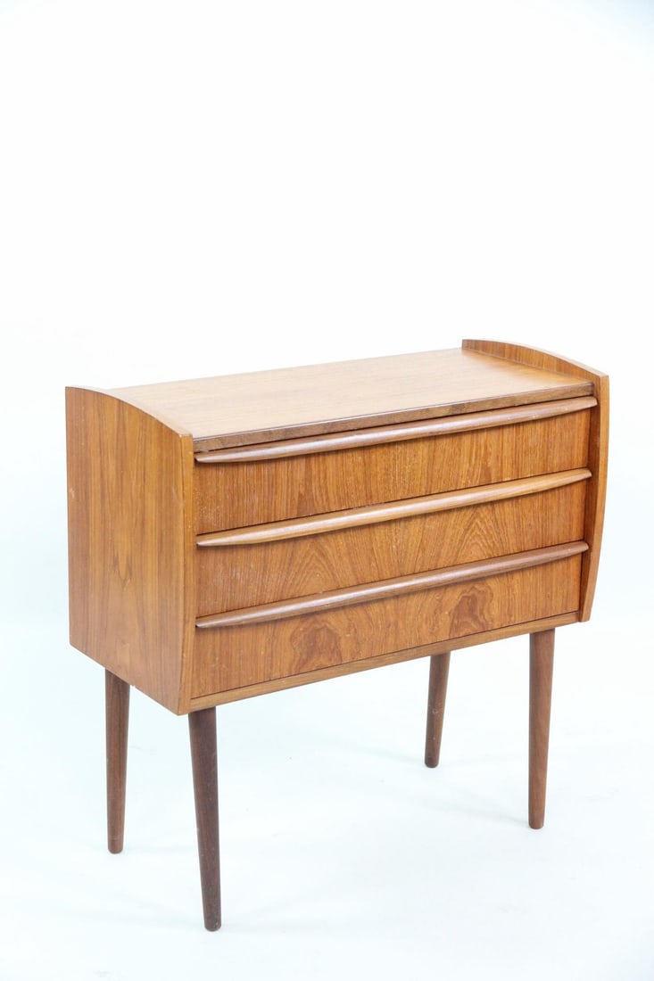 Teak 3 Drawer Chest Side Table - 2