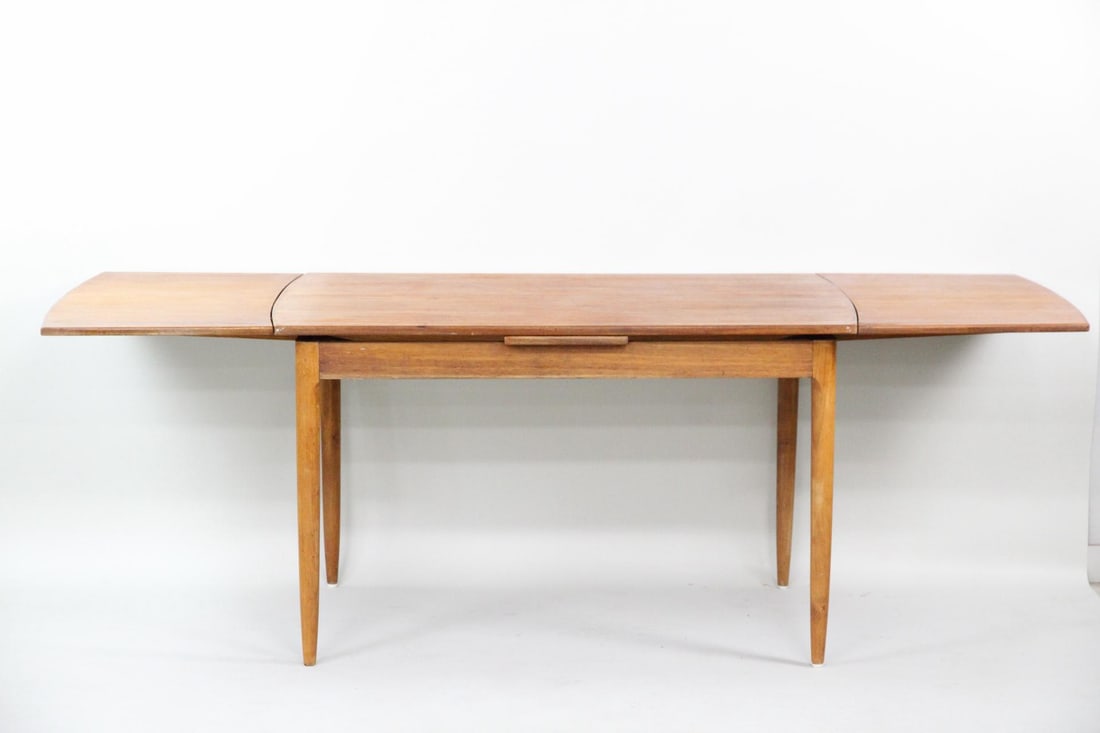 Teak Expandable Curved Dining Table - 15