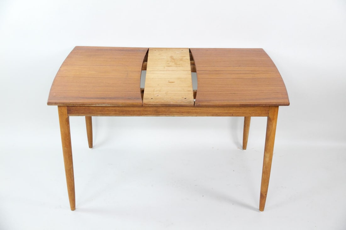 Teak Expandable Curved Dining Table - 17