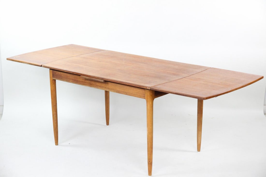 Teak Expandable Curved Dining Table - 2