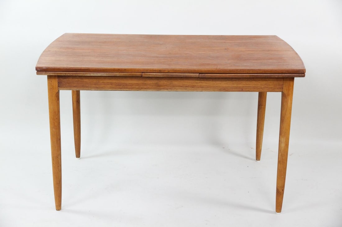 Teak Expandable Curved Dining Table - 3
