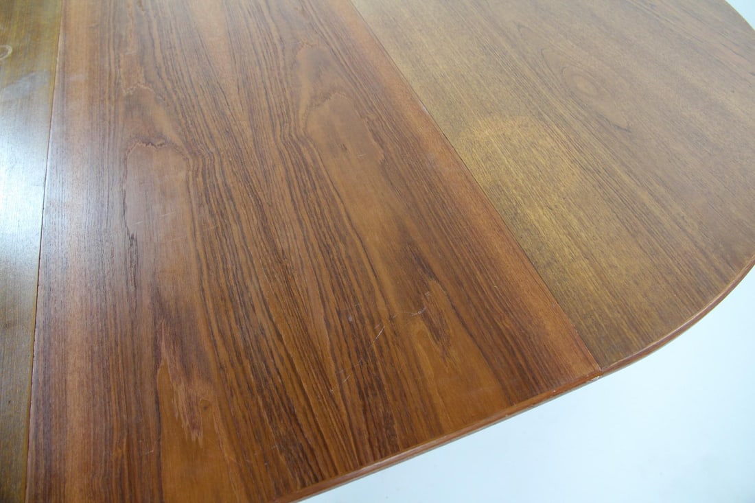 Danish Modern Teak Dining Table with Leaf - 11