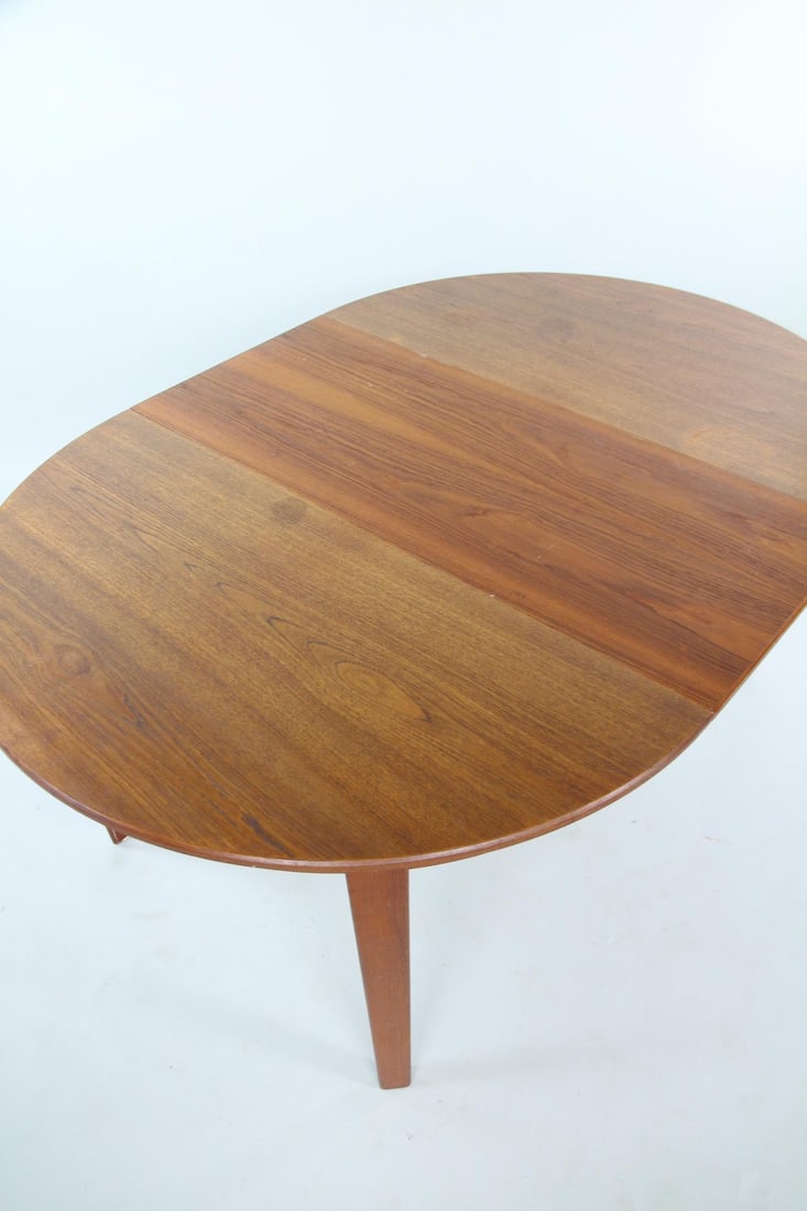 Danish Modern Teak Dining Table with Leaf - 5