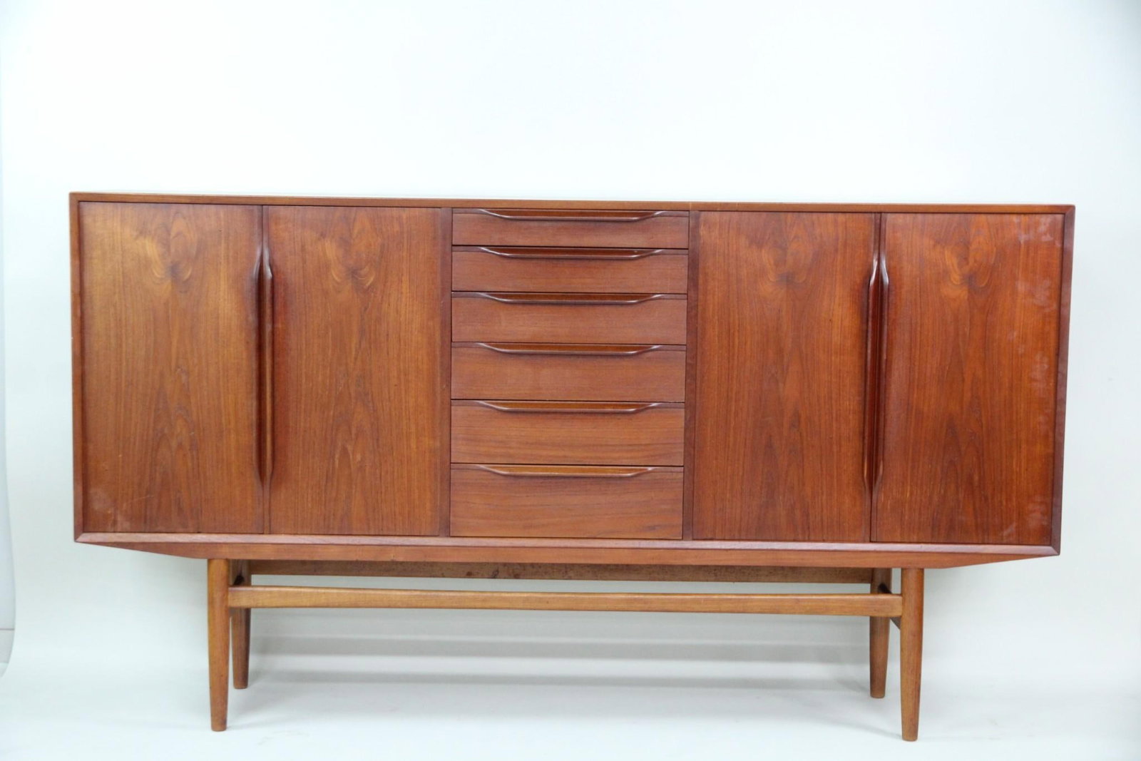 Teak Highboard Credenza with Sculptural Handles (1 of 15)