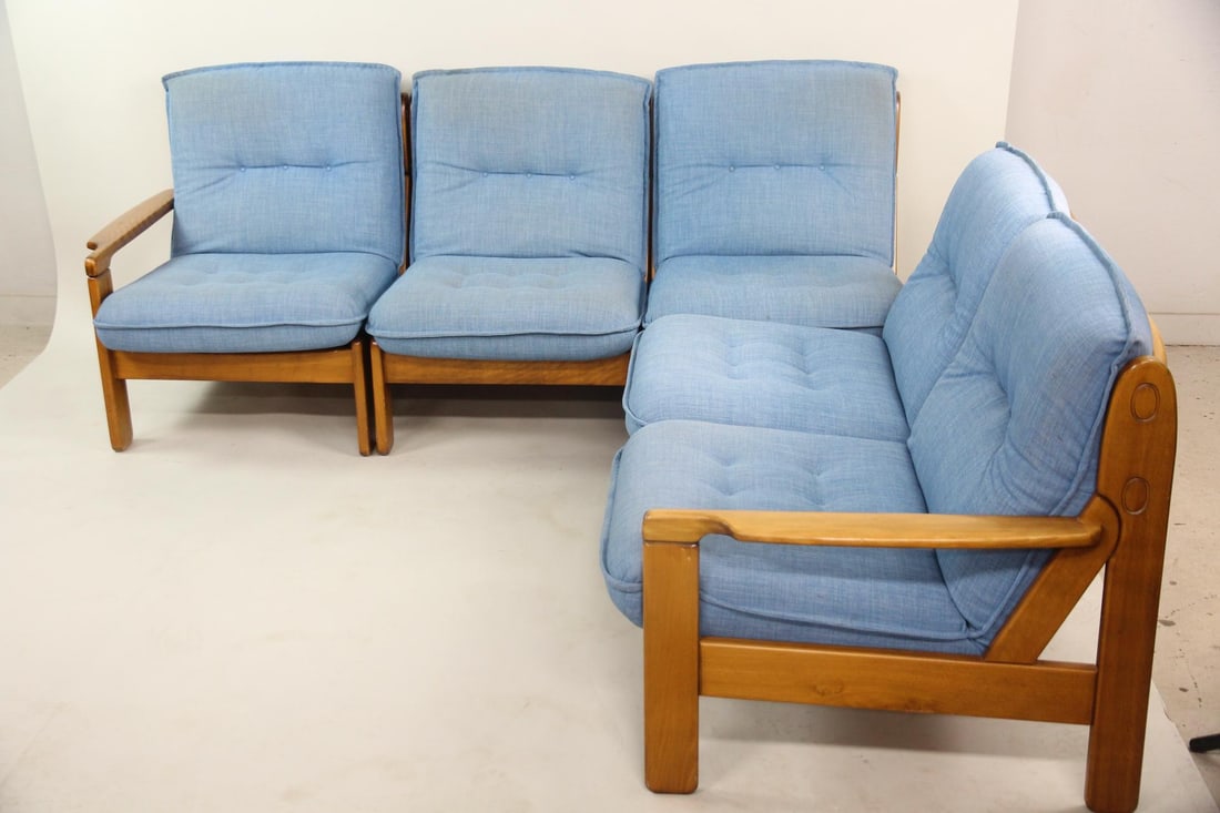 Danish Modern Pine Modular Sofa, 5-Piece - 2