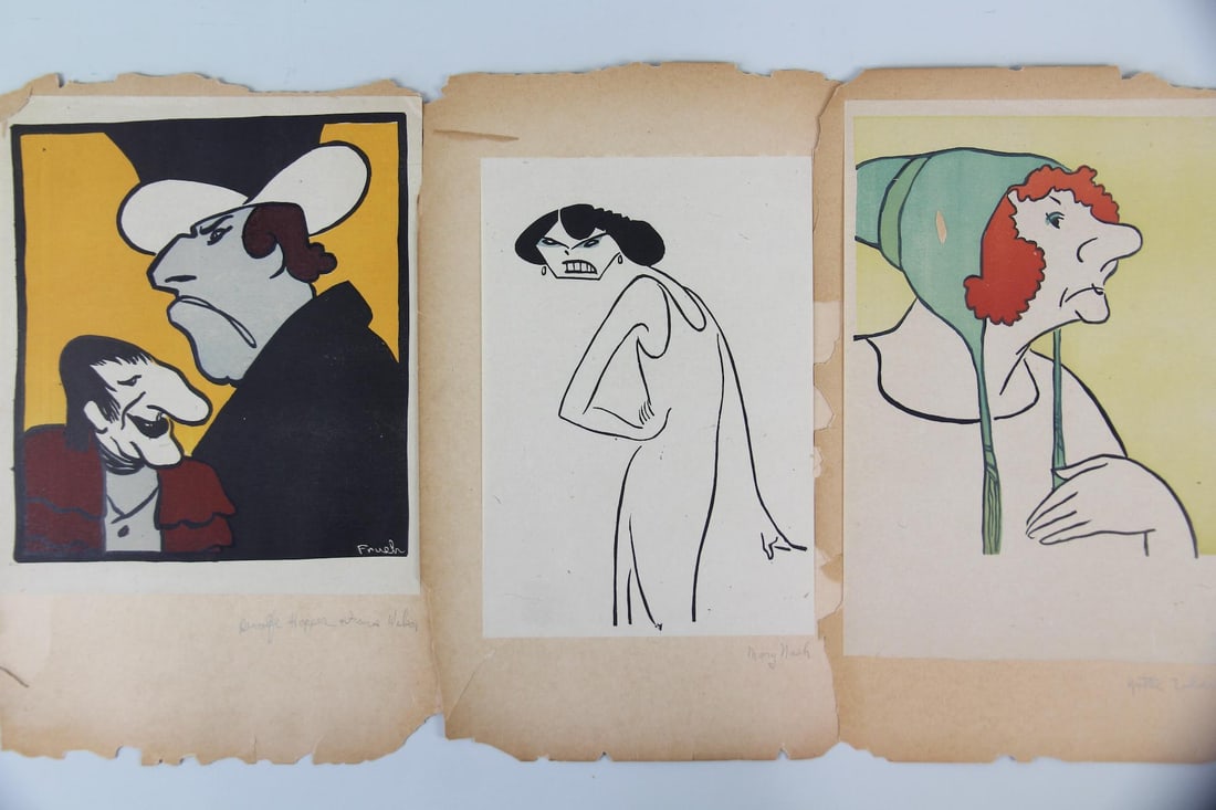 Group of 25 Alfred Frueh Linocuts from Stage Folk Portfolio (1 of 18)