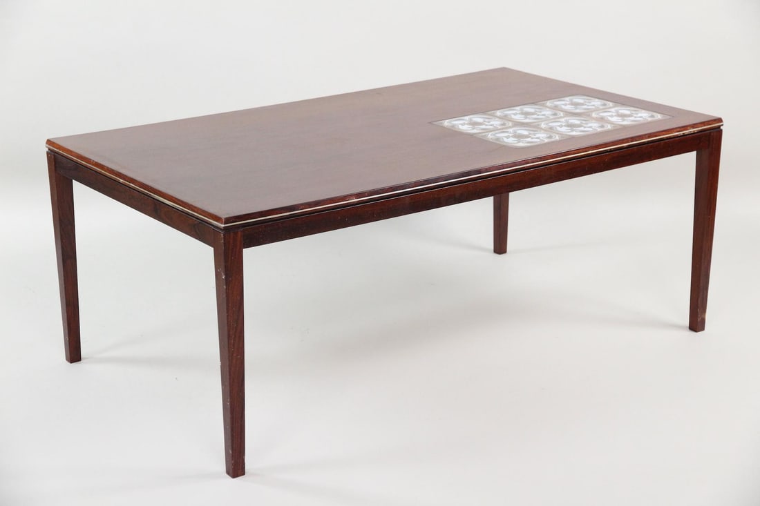 Rosewood Coffee Table with Tile Insert - 3