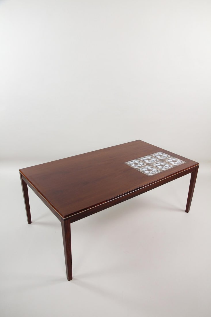 Rosewood Coffee Table with Tile Insert - 4