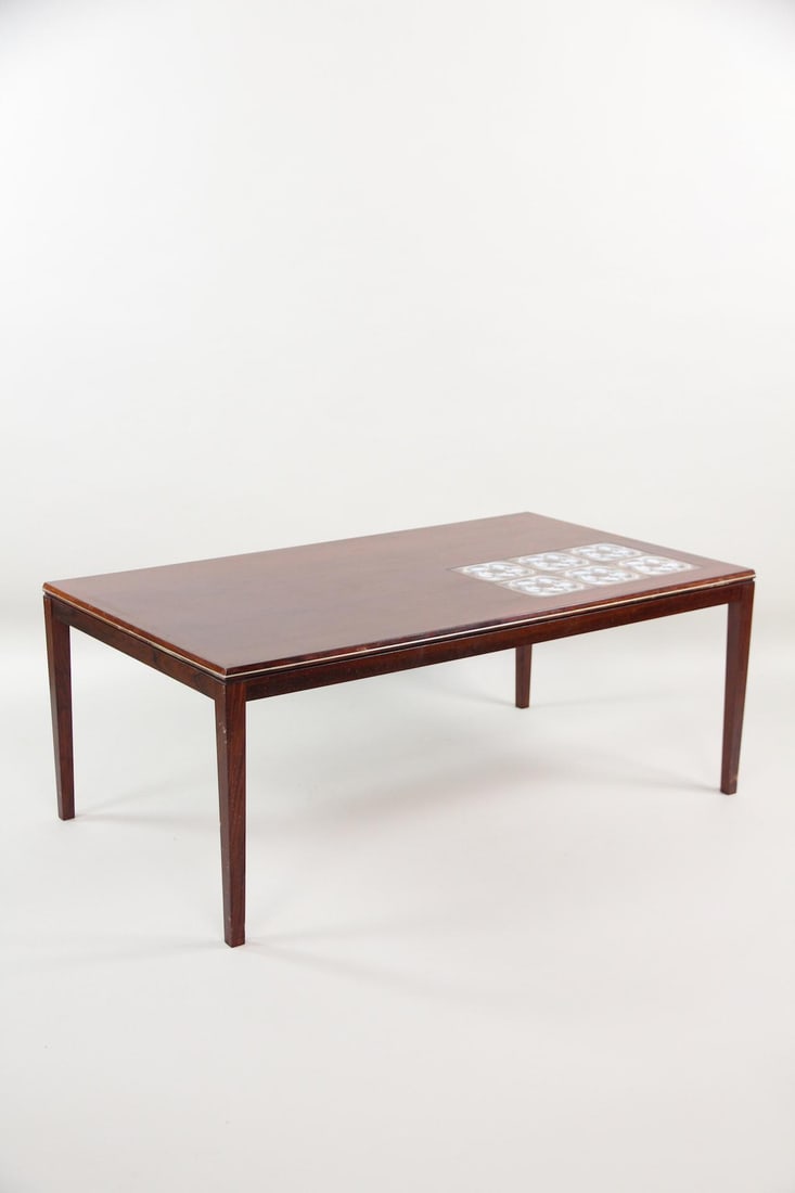 Rosewood Coffee Table with Tile Insert - 6