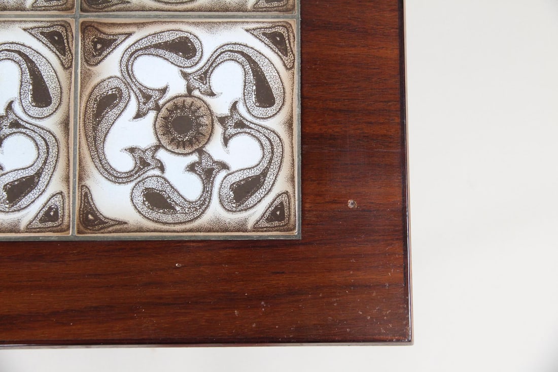 Rosewood Coffee Table with Tile Insert - 9