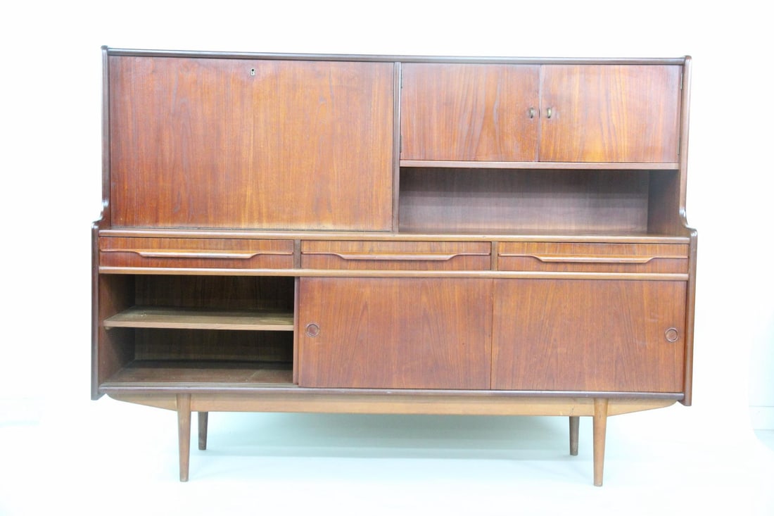 Large Danish Highboy Server, Teak - 10
