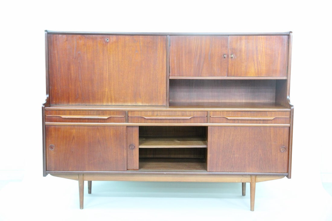 Large Danish Highboy Server, Teak - 4