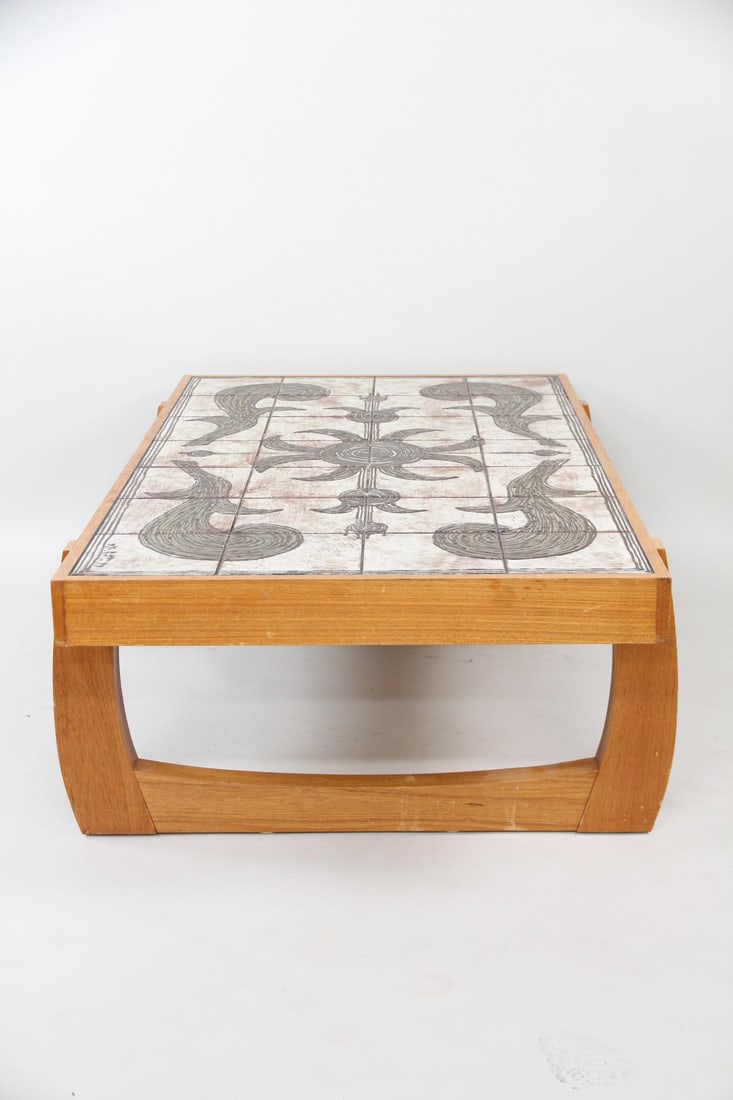 Sculptural Ox-Art Tile Top Coffee Table - 3