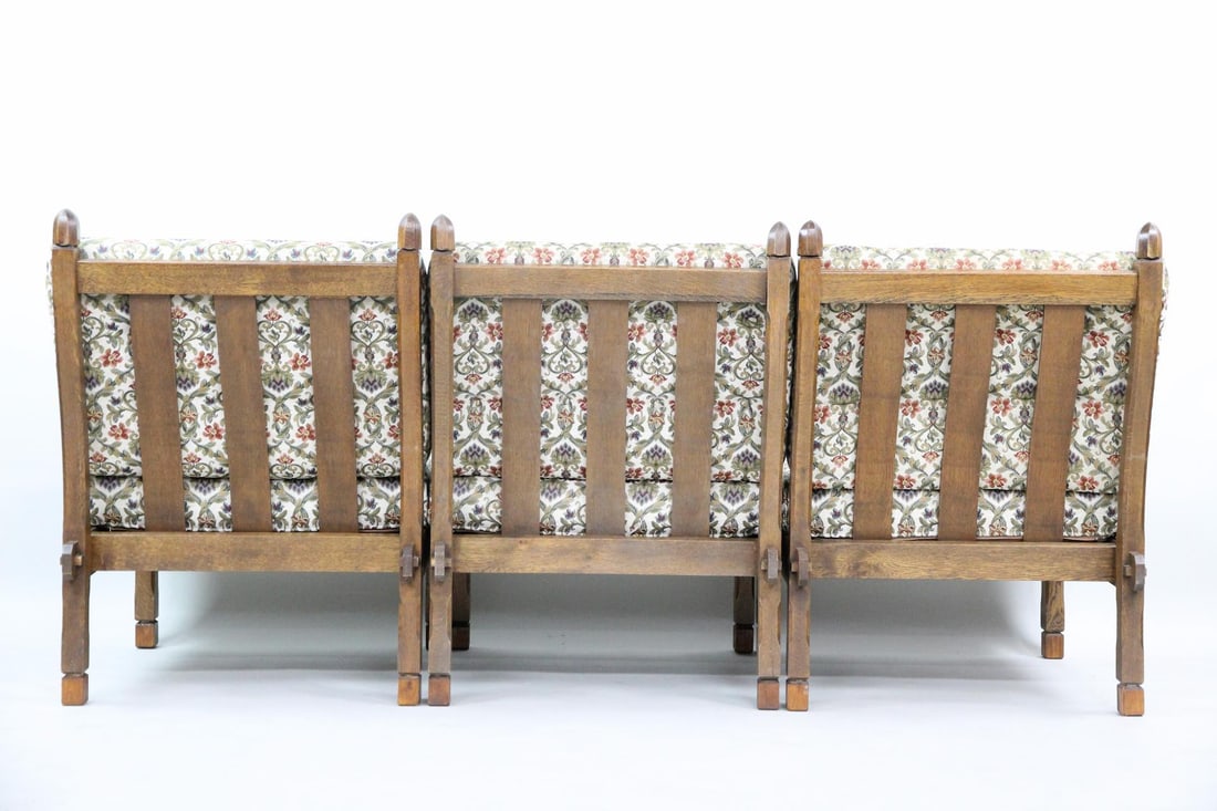 Oak Modular Sofa with 3 Seats - 16