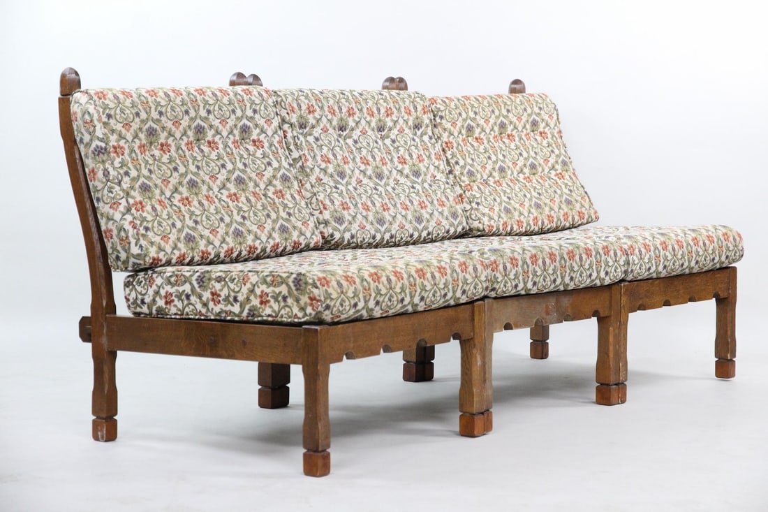 Oak Modular Sofa with 3 Seats - 5