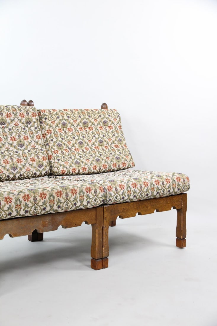 Oak Modular Sofa with 3 Seats - 7