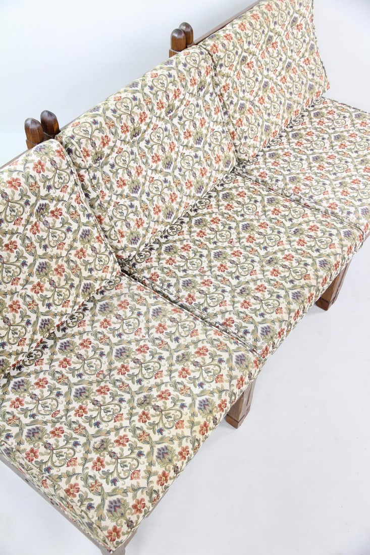 Oak Modular Sofa with 3 Seats - 8