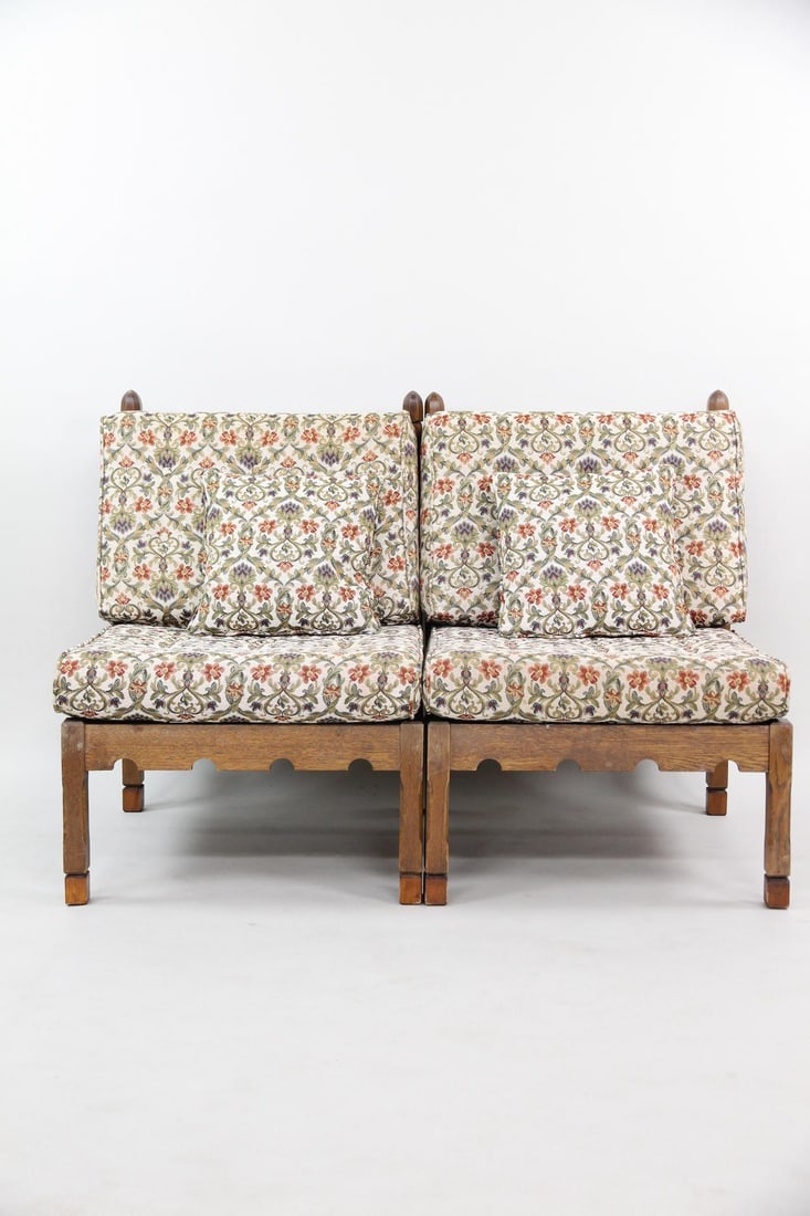 Oak Modular Sofa with 2 Seats - 12