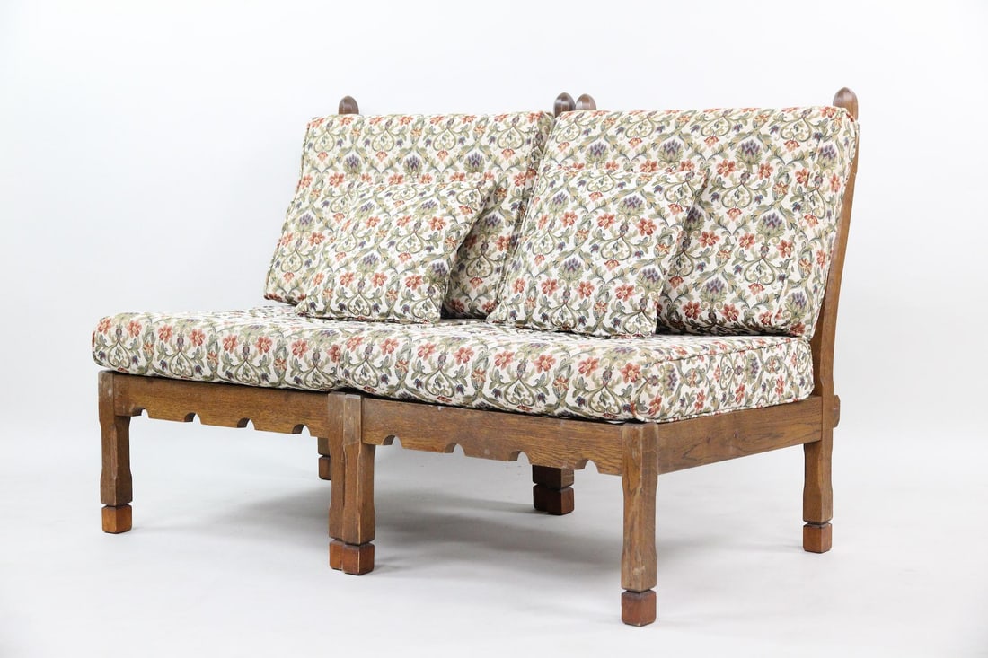 Oak Modular Sofa with 2 Seats - 2