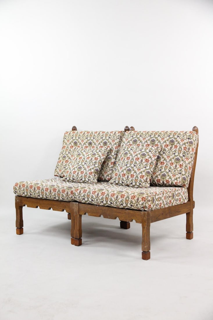 Oak Modular Sofa with 2 Seats - 5