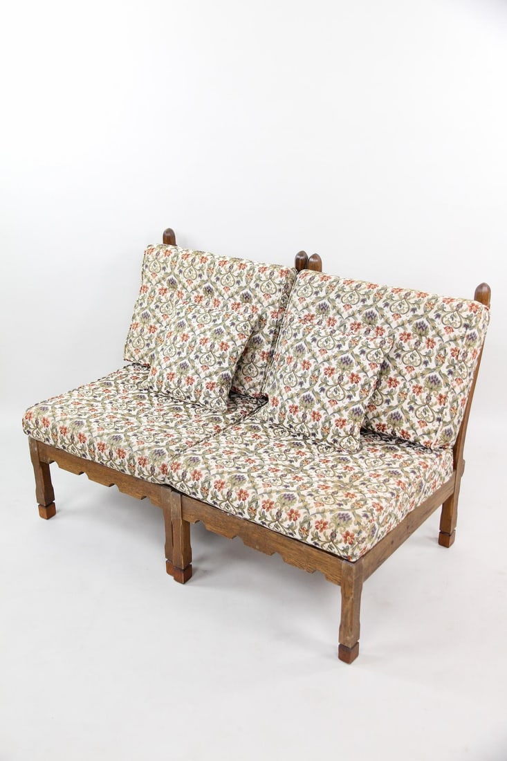 Oak Modular Sofa with 2 Seats - 6