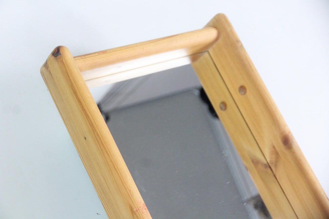 Tall Danish Modern Pine Mirror - 2