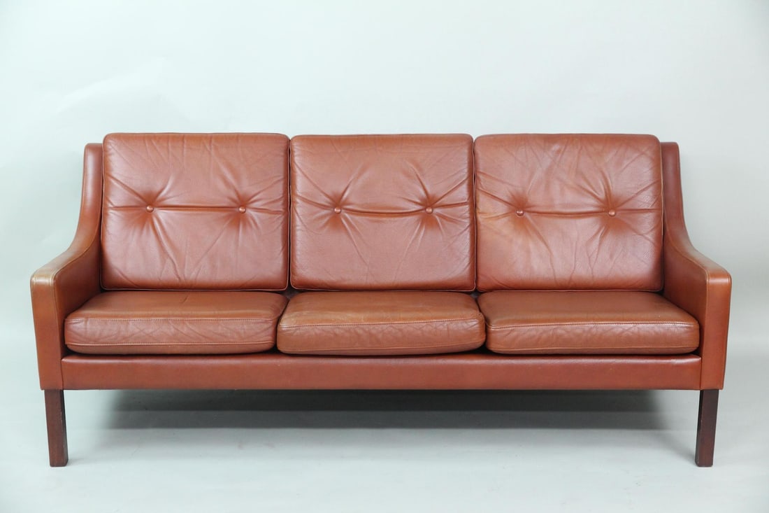 Cognac Leather 3-Seat Sofa, Svend Skipper (1 of 11)