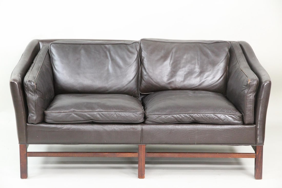 Brown Leather 2-Seat Sofa, Gunnar Grandt (1 of 14)